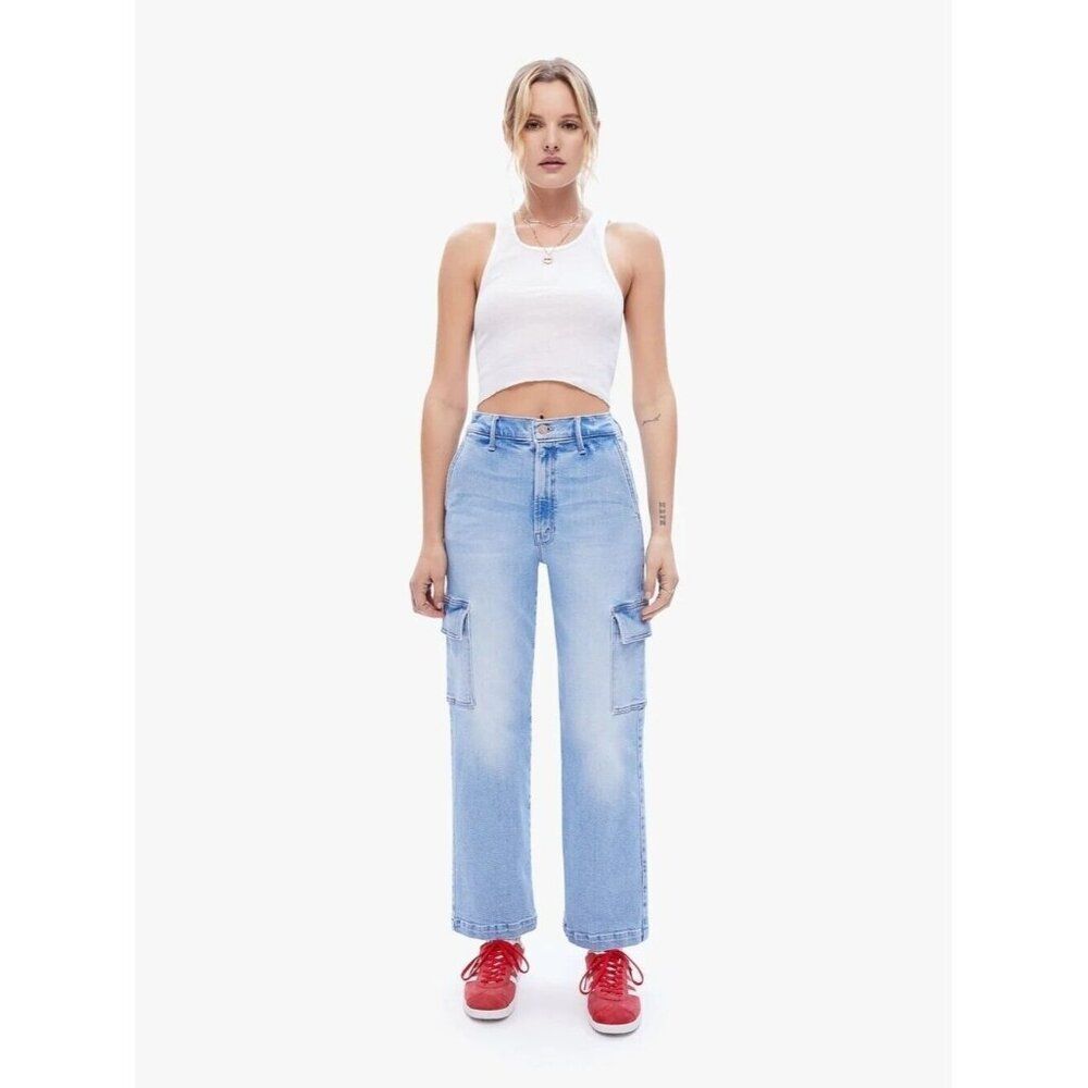 Mother Straight Up Rambler Cargo Ankle in Bad Romance Straight Jeans Size 30